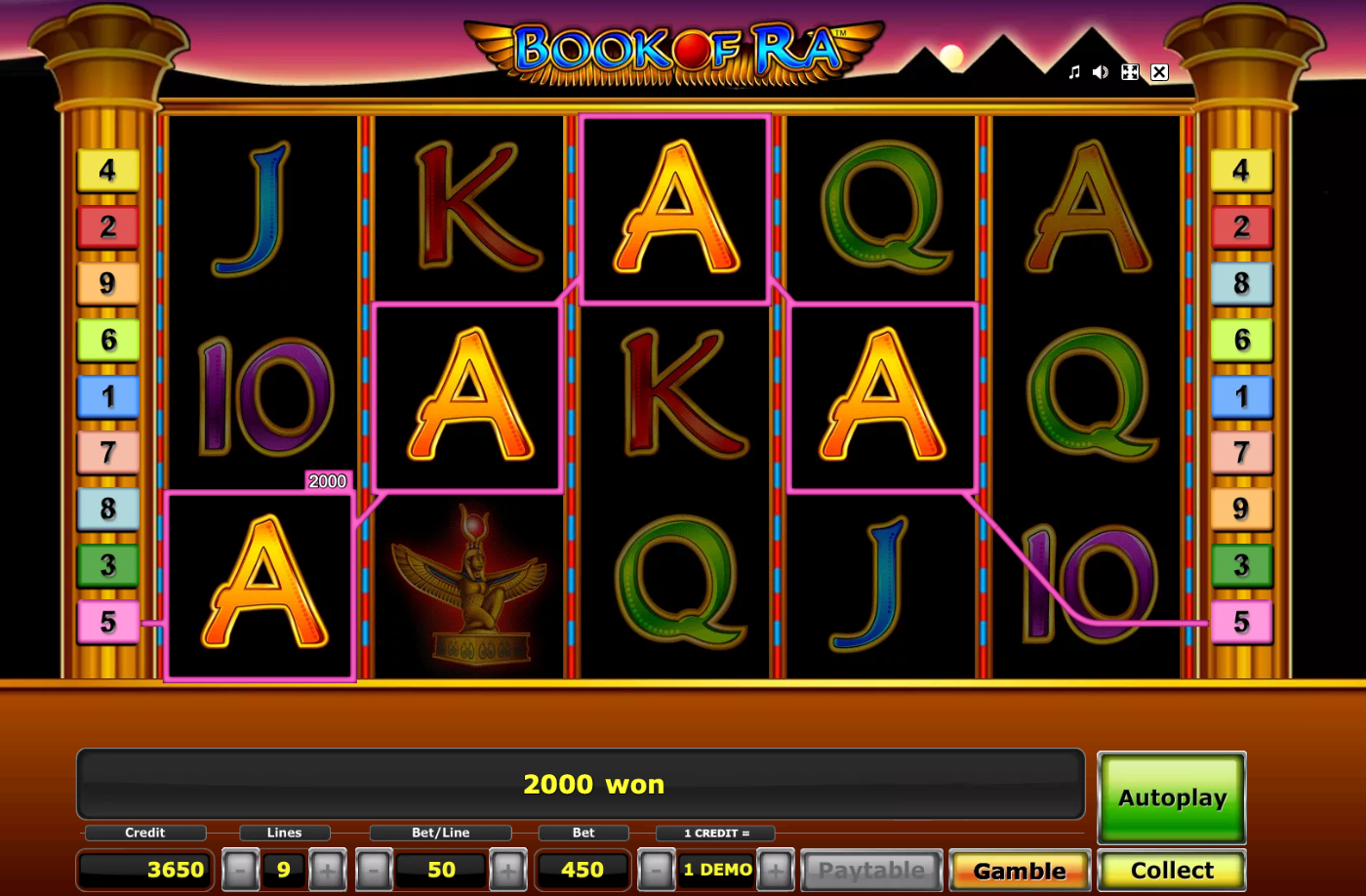 Игровой автомат Book of Ra demo