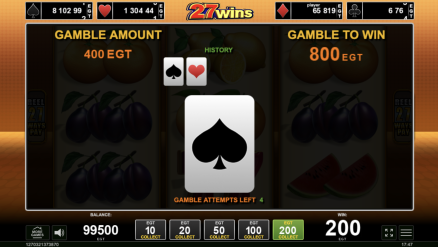 gamble удвоение в 27 Wins