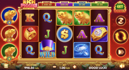 интерфейс слота Rich Piggies:Bonus Combo