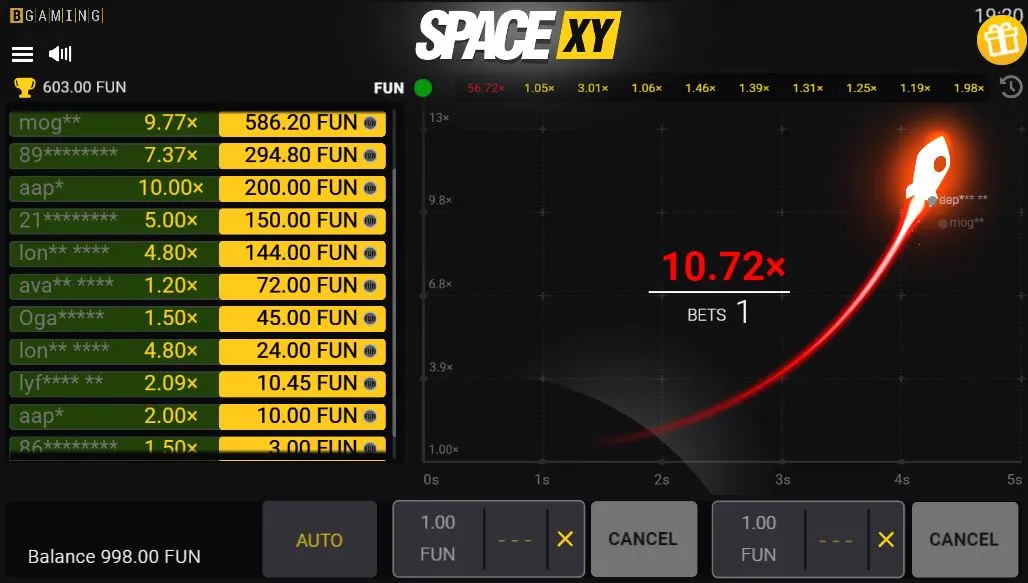 Игровой автомат Space XY demo